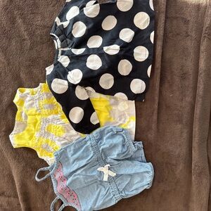 Polka Dot Dress and Baby Rompers Set